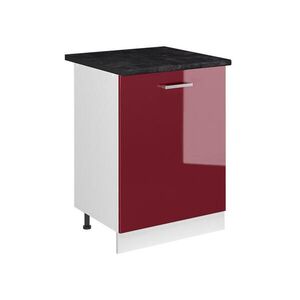 Vicco KUCHYNSKÁ SPODNÁ SKRINKA R-Line, Červený vysoký lesk/biely, 60 cm s 1 dverami antrasiitti työtaso vyobraziť