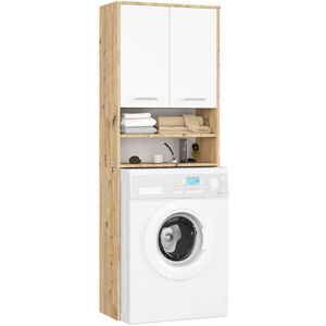 RAUMHIRSCH FURNITURE SKRÍŇ NA PRÁČKU s dvoma dverami, 64 × 30 × 190 cm Aristan dub, biela vyobraziť