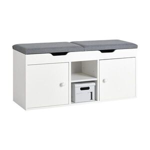 SoBuy PANCA na topánky s 2 zásuvkami Biela 100x34x48cm Minimalistický vyobraziť