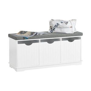 SoBuy PANCA na topánky s 3 košmi Biela 100x36x46cm Severský vyobraziť