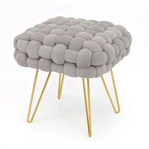 RAUMHIRSCH FURNITURE ČALÚNENÝ TABURET s oceľovými nohami, sivý 38/42/38 vyobraziť