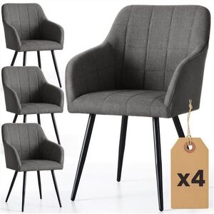 RAUMHIRSCH FURNITURE ČALÚNENÉ STOLIČKY, sada 4 ks, kovové nohy, grafitová, čierna, x 54/82/58 vyobraziť