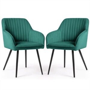 RAUMHIRSCH FURNITURE ČALÚNENÁ STOLIČKA, sada 2 ks, kovové nohy, zelená, čierna 54, 5/82/58 vyobraziť