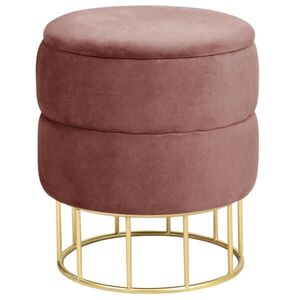 RAUMHIRSCH FURNITURE SEDACÍ TABURET s úložným priestorom, čalúnený taburet ružový 37/42/37 vyobraziť