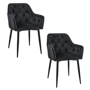 RAUMHIRSCH FURNITURE ČALÚNENÁ STOLIČKA, sada 2 ks, kovové nohy, čierna 55/81/58, 5 vyobraziť