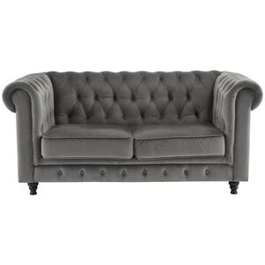 Xora SEDAČKA CHESTERFIELD, drevo, textil, sivá, čierna vyobraziť