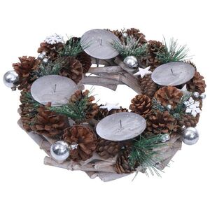 MCW ADVENTNÝ VENEC SO SVIEČKAMI Hnedý vyobraziť