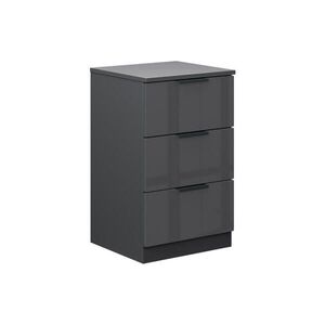 Vicco NOČNÝ STOLÍK Fino Čierny vysoký lesk 37.6 x 61.8 cm s 3 zásuvkami vyobraziť
