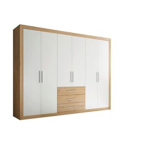 Carryhome SKRIŇA S OTOČNÝMI DVERAMI, biela, dub artisan, 289/225/59 cm vyobraziť
