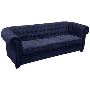 MID.YOU SEDAČKA CHESTERFIELD, drevo, textil, kompozitné drevo, modrá vyobraziť