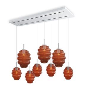 s.luce ECHOS jedálenská stolová lampa 8 svetiel 160cm 2 rady Ø 18/25cm vyobraziť