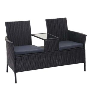 MCW POLY-RATTAN LAVIČKA Čierna, sivá vyobraziť