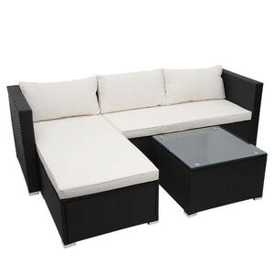 MCW POLY-RATTAN SÚPRAVA Čierna, krémovo biela vyobraziť