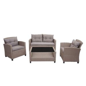 MCW XXL POLY-RATTAN SÚPRAVA 4-Dielna hnedá vyobraziť