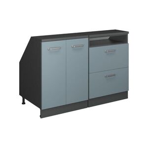 Vicco KUCHYNSKÁ SKRIŇA PRE ŠIKMÉ STRECHY R-Line Modrošedá 120 cm Súprava 2 korpusov skrine hĺbka 60 cm vyobraziť