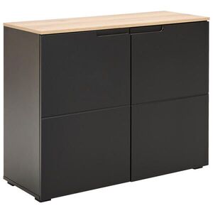 MID.YOU KOMODA, čierna, farba duba, 100/80/40 cm vyobraziť