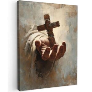 MuchoWow OBRAZ NA PLÁTNE Abstrakt - Cross - Hand - Christianity 30x40 cm vyobraziť