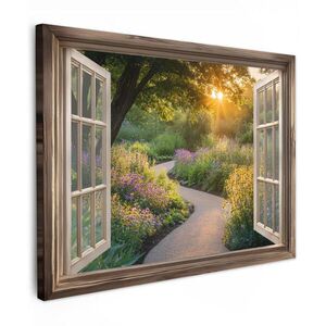 MuchoWow OBRAZ NA PLÁTNE Pohľad - Kvety - Príroda - Slnko - Cesta 40x30 cm vyobraziť