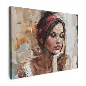 MuchoWow OBRAZ NA PLÁTNE Žena - vzhľad maľby - portrét - moderný 80x60 cm vyobraziť