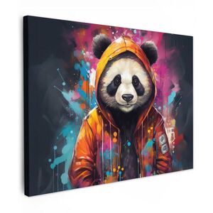 MuchoWow OBRAZ NA PLÁTNE Panda - Bunda - Graffiti - oranžová 80x60 cm vyobraziť