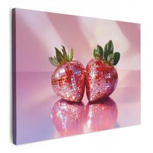 MuchoWow OBRAZ NA PLÁTNE Disco - Ovocie - Trblietky - Jahoda 40x30 cm vyobraziť