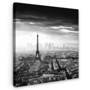 MuchoWow OBRAZ NA PLÁTNE Paríž - panoráma - Eiffelova veža - mesto - mraky 20x20 cm vyobraziť
