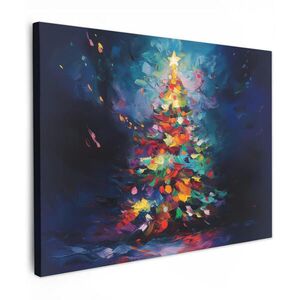 MuchoWow OBRAZ NA PLÁTNE Vianočný stromček - Vianoce - Abstraktné - Farebné 40x30 cm vyobraziť
