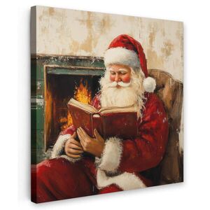 MuchoWow OBRAZ NA PLÁTNE Vianoce - Father Christmas - Zima - Open Fireside 50x50 cm vyobraziť