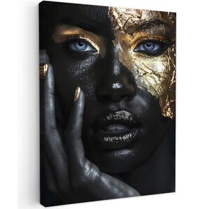 MuchoWow OBRAZ NA PLÁTNE Žena - Zlato - Portrét - Čiernobiely - Luxusný 60x80 cm vyobraziť