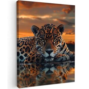 MuchoWow OBRAZ NA PLÁTNE Príroda - Leopard - Zviera - Západ slnka - Moderné 30x40 cm vyobraziť