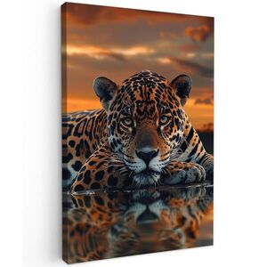 MuchoWow OBRAZ NA PLÁTNE Príroda - Leopard - Zviera - Západ slnka - Moderné 60x90 cm vyobraziť