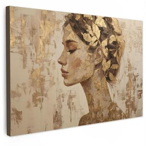 MuchoWow OBRAZ NA PLÁTNE Žena - zlatá - abstraktná - textúra 30x20 cm vyobraziť