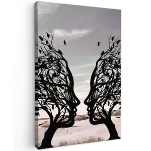 MuchoWow OBRAZ NA PLÁTNE Pláž - more - ľudia - strom - moderné umenie 40x60 cm vyobraziť