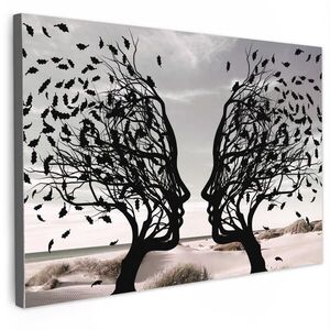 MuchoWow OBRAZ NA PLÁTNE Pláž - more - ľudia - strom - moderné umenie 60x40 cm vyobraziť