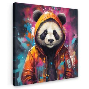 MuchoWow OBRAZ NA PLÁTNE Panda - Bunda - Graffiti - oranžová 20x20 cm vyobraziť