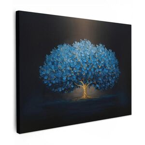 MuchoWow OBRAZ NA PLÁTNE Strom - modrá - listy - ťahy štetcom 40x30 cm vyobraziť