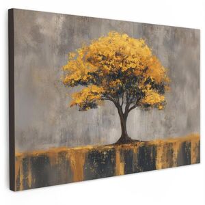 MuchoWow OBRAZ NA PLÁTNE Strom - listy - zlaté - abstraktné 120x80 cm vyobraziť