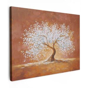 MuchoWow OBRAZ NA PLÁTNE Abstraktné - strom - biely - listy 80x60 cm vyobraziť