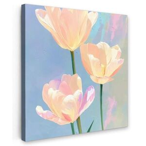 MuchoWow OBRAZ NA PLÁTNE Tulipány - Ružové akcenty - Modré 50x50 cm vyobraziť