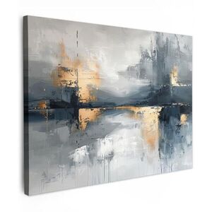 MuchoWow OBRAZ NA PLÁTNE Umenie - sivé - zlaté - abstraktné 80x60 cm vyobraziť