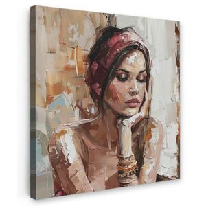 MuchoWow OBRAZ NA PLÁTNE Žena - vzhľad maľby - portrét - moderný 20x20 cm vyobraziť