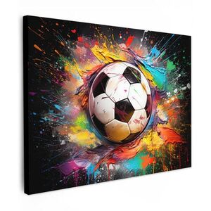MuchoWow OBRAZ NA PLÁTNE Futbal - Farba - Farby - Čierna - Biela 40x30 cm vyobraziť