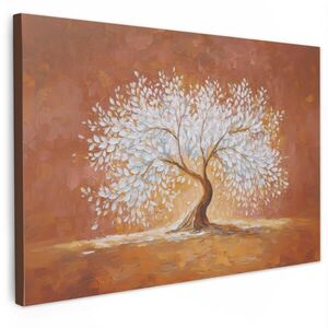 MuchoWow OBRAZ NA PLÁTNE Abstraktné - strom - biely - listy 30x20 cm vyobraziť