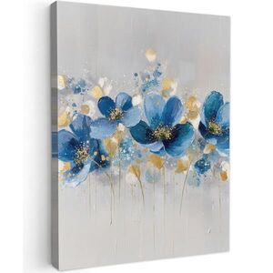 MuchoWow OBRAZ NA PLÁTNE Kvety - Modrá - Abstraktné 60x80 cm vyobraziť