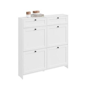 SoBuy MOBILNÁ skriňa na topánky s 2 zásuvkami Biela 100x19x107cm Severský vyobraziť