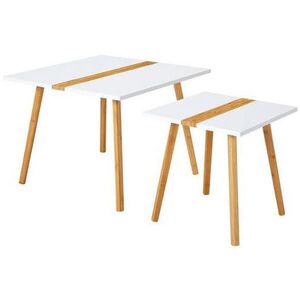 PBJ SADA ZASÚVACÍCH STOLÍKOV, prírodná farba, biela, drevo, 60/40/60/40/45/40 cm vyobraziť