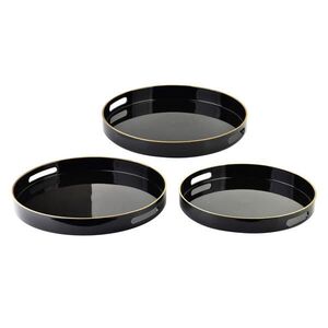 Mondex SERVÍROVACIE taniere Blanche Black sada 3 kusov 38/38/4 cm plast vyobraziť