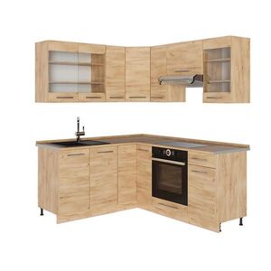 Vicco ROHOVÁ KUCHYŇA Fame-Line, Dub Goldkraft/Dub Goldkraft, 190 x 160 cm, AP Oak vyobraziť