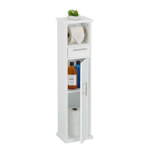 Relaxdays WC-SKRINKA Biela so zásuvkou bambus 87, 5 cm vyobraziť