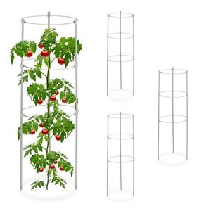 Relaxdays OPORA Sivá 4-dielna sada Kov plast 60 cm vyobraziť